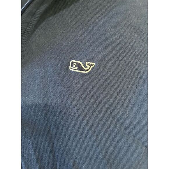 Vineyard Vines Women's Blue 1/4 Zip Pullover XS Striped Shoulder - Picture 4 of 9